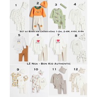 Genuine HM UK/ US /ES/ CN/JP newborn Set, sizes from 1-2m to 6-9m
