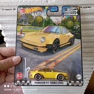 Hot Wheels Premium Boulevard Porsche 911 Turbo (930) yellow rubber tires - DX Diecast