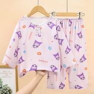 Kids Cotton Silk Pyjamas Baju Tidur Budak Perempuan Lelaki Pyjamas Kids Girl Boy Pajamas Kids Nightw