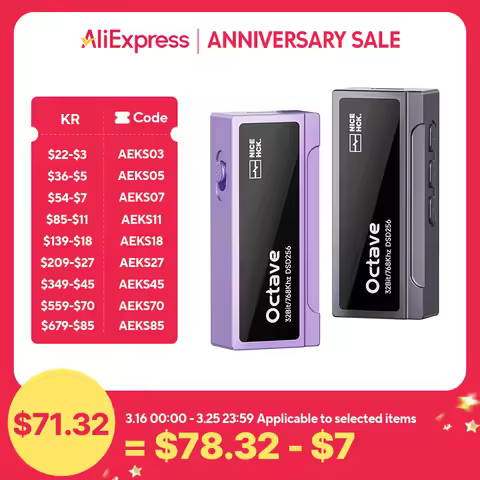 NICEHCK Octave Type-C Dongle DAC Headphone Amplifier ES9039Q2M Decoding Chip Dual SGM8262 Op-Amp 3.5