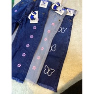(DDSHOP) SELUAR JEANS BUDAK PEREMPUAN GIRL KIDS SULAM BUTTERFLY