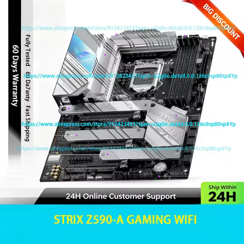 For ROG STRIX Z590-A GAMING WIFI Motherboard 128GB PCI-E4.0 HDMI M.2 LGA 1200 DDR4 ATX Z590 Mainboar