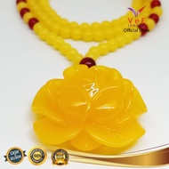 Kalung Liontin Resin Getah Amber Kuning - Kalung Wanita Pria