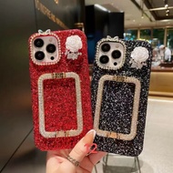 Ốp Điện Thoại Hoa Hồng Có Giá Đỡ Kim Cương Cho iPhone 13 14 Pro Max 12 11 X XS XR 8 7 6 6S Plus SE 2