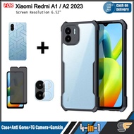 Paket 4in1 Case Xiaomi Redmi A1 Redmi A2 2023 Bonus Screen Protector Bonus TG Camera dan Garskin