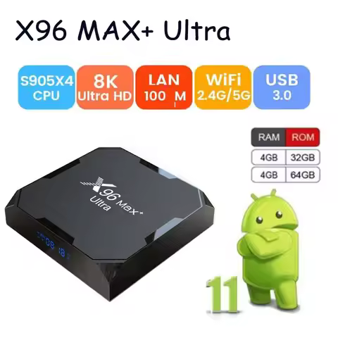 X96 MAX plus Ultra global version Android 11 Amlogic S905X4 Smart TV BOX 4G 32G/64G 2.4G&5G Wifi 100