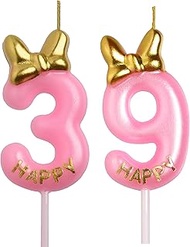 39th 93rd Birthday Candles, Pink 93 39 Year Old Cake Topper Cute Number Birthday Candles, Birthday P