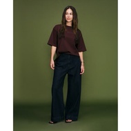 AIMER-Applique Logo Tee in Maroon T-Shirt Brown