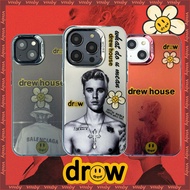 DREW HOUSE graffiti label Colour Plating Metal Lens Frame Phone Case Suitable for IPhone17 17AIR 17P