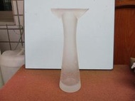 早期 噴砂 玻璃 玫瑰花 花瓶(花瓶頂端有字,請看說明)高23.5cm