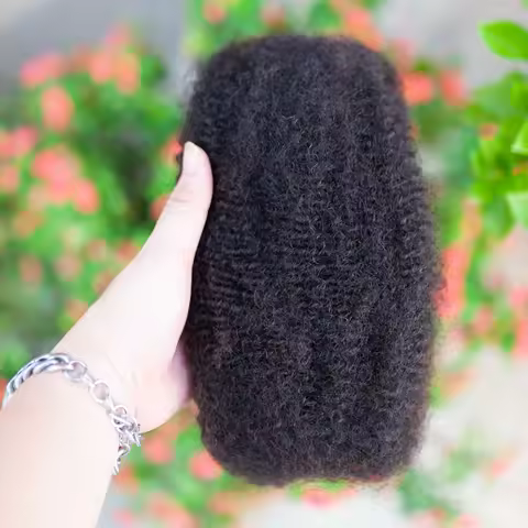 30/50g Afro Kinky Curly Remy Human Hair Extensions Natural 1B# Bulk Hair for Braiding No Wefts for M