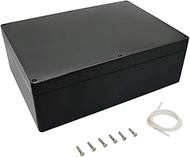 LeMotech ABS Plastic Electrical Project Case Power Junction Box, Project Box Black 10.4" x 7.2" x 3.