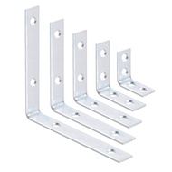 (2PCS) Silver Zinc Plate L Bracket Angle 90° Shape Shelf Shelve Corner Brace Besi Sesiku L Rak