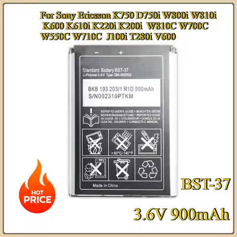 New BST-37 Battery For Sony Ericsson K750 D750i W800i W810i K600 K610i K220i K200i W810C W700C W550C
