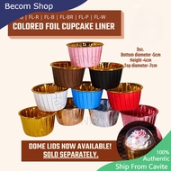 [50pcs] Colored Foil Cupcake Liner Premium Cupcake Liner Shiny Aluminum Liner