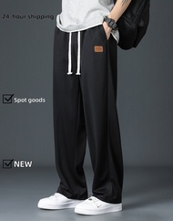 Men's Ready Stock Worker Jogging Pants Casual Pants Loose Wide Leg Long Men Plus Size Loose Retro Me
