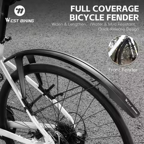WEST BIKING Bike Fender Set 2PCS Full Coverage Bicycle Fender Quick-release Bike Front Rear Mudguard