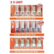LUMIC 4W LED INDICATOR BULB (WARM WHITE) (E12 / E14 / G9) x 5 Unit