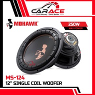 MOHAWK MS-124 12" Single Coil Woofer 12 Inch Woofer 250Watts Subwoofer MOHAWK Woofer Bass Car Subwoo