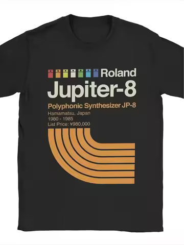 Men's Roland Jupiter-8 Synthesizer T-Shirt Vintage '80s Retro Music Tech Design Iconic Polyphonic Sy