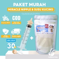 Dot Kucing dan Susu Kucing 0 - 12 Bulan Paket Dot Susu Anak Kucing Bayi Baru Lahir Buat Gemuk Miracle Nipple Dan Susu Kitten 100gram