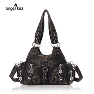Angel Kiss Ladies Purse Small Tramp Shoulder Bag Vagen leather multi-pocket tote with zipper