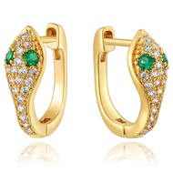 Dremmy Studios Dainty CZ Huggie Hoop Earrings 14K Gold Plated Chunky Simple Cute Thick Round Frill B