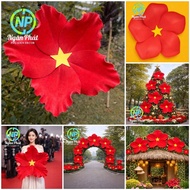 GIANT YELLOW STAR RED FOAM FLOWERS - EXTREMELY IMPRESS DECORATIVE POINTS April 30, 1/5, 2/9, Traditi