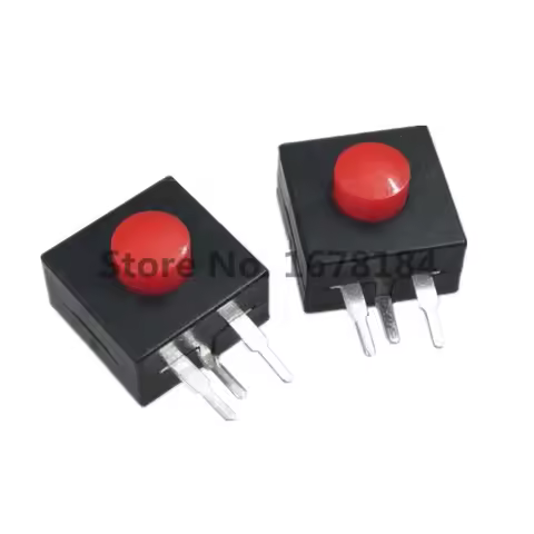 10PCS 213WD Flashlight RED Push Buttons Switches 12*12MM Side 3pins 2 On 1 Off Self-Locking Flash Li