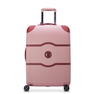 DELSEY Paris Chatelet Hardside Luggage with Spinner Wheels, Pink, Checked-Medium 24 Inch, No Brake