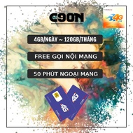 FREESHIP_CHƯA KÍCH HOẠT  [HCM]Sim 4G Mobifone C90N - FV119 Free Tháng Đầu - 4GB/NGÀY - 120GB DATA TỐ