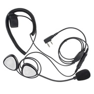 (PQAT) Helmet Headset Waterproof Motorbike Headset 2 Pin PTT Headphone for Two-Way Radios