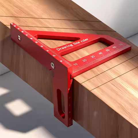 45/90 Degree Woodworking Square Protractor Aluminum Alloy 45/90 Degree Drawing Line Ruler for Engine