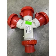 Gewiss 16A 5 pin interlocked plug to 3 X 16A 5 pin interlocked socket IP67