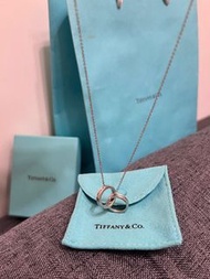 原價約一萬二 專櫃正品 Tiffany &amp; co 925 純銀 雙環 經典 項鍊