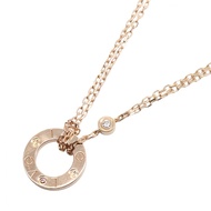 【二手】卡地亞 Love 圓環項鍊，鑲嵌 1 顆鑽石和粉紅色藍寶石 (B7218300) - 頸圍 38/41 厘米 - 18K 玫瑰金 (K18PG) - 鑽石 Love 圓環項鍊