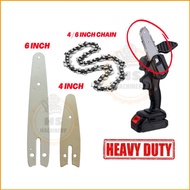 [OFFER] Heavy Duty Electric Cordless Chainsaw 4" 6" Guide Bar Sawchain Papan Mini 4 Inch 6 Inch