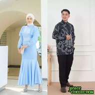 GRAC3COLL FASHION MUSLIM MUSLIM COUPLE BATIK 2IN1 ALISKA MUSLIM COUPLE CLOTHING/ COUPLE EID GAMIS/ E