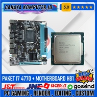Intel I7 4770 PACKAGE (Gen 4) LGA 1150 TRAY + H81 DDR3 Motherboard WARRANTY