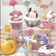 [Ready Stock] Sanrio Dessert Notes Mystery Box Figure Kuromi Melody Cinnamon Dog Desktop Notes Decor