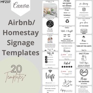 Canva Templates - 20 Signage Printable Templates (A4 size) for Airbnb | Homestay | Agoda | Booking.c