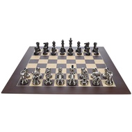 Bobby Fischer Metal Ultimate Chess Set, Wood Board 21.75 in., 3.6 in. King