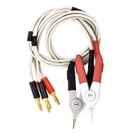 1 pair insulated banana plug clips cable Low Resistance LCR Clip Probe Leads Test Meter Terminal Kel