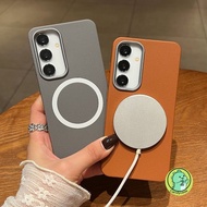 Magnetic Imitation Leather Phone Case For Samsung Galaxy A55 A35 A25 A54 A34 A24 A73 A53 A33 A23 M13