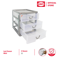 SHINPO Laci Susun Mini Plastik 3 Slot Rak Container Maxim Mini Drawer parsel parcel SPO-SIP-355-S3 A