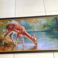 Print Painting plus Frame size; 50cm x 100cm Beautiful deer
