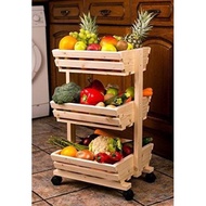 Fruit shelf, decorative pine wood pallet shelf