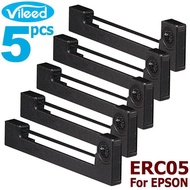 5 Pack ERC-05 Black Ribbon for EPSON ERC05 B ERC05B ERC-05B Seamless Fabric Compatible For Use With 