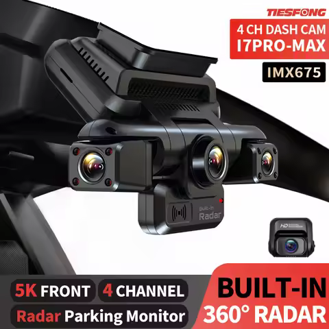 TiESFONG i7pro-MAX 5K 4CH GPS Dash Cam IMX675 360 Car Camera 24H Parking Mode WiFi Auto Video Record