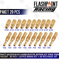 CODE F7I6 2 PCS PACKAGE JET PWK PE FULLSET MAIN JET PILOT MAINJET SPUYER REPAIR KIT REPARATION CARBU